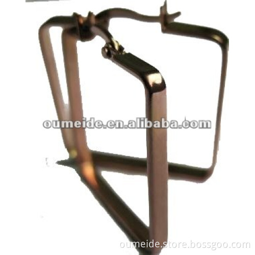 OEM/ODM Metal Factory-red gold plating square stainless steel earring